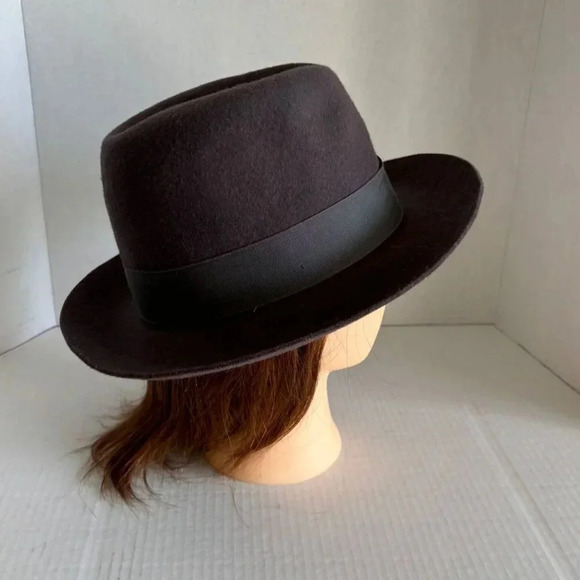 Dick Tracy Womens Disney Vintage wool Fedora Hat Black Size Medium - Picture 10 of 11